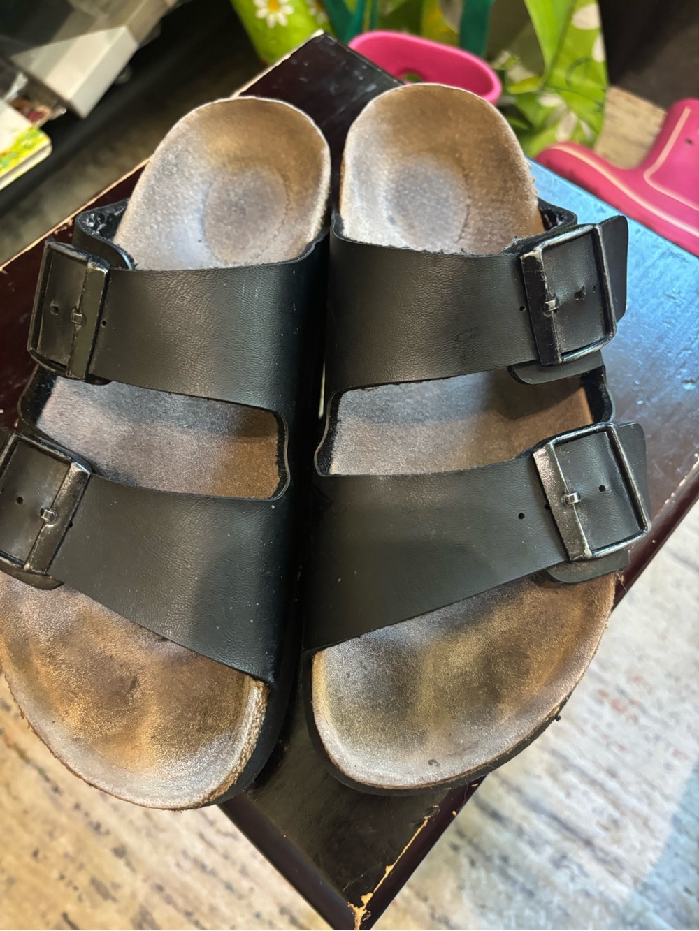 Birkenstock Black Two-Strap Slide Sandals
